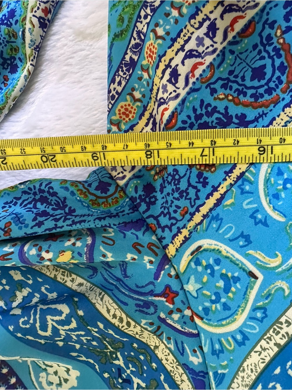 Blue Paisley Wrap Blouse - Picture 4 of 9
